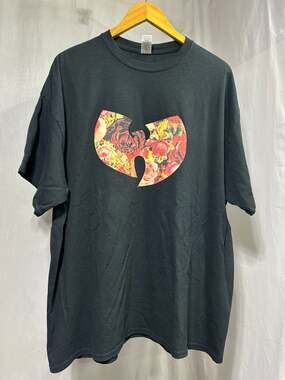 Wu-Tang Clan Floral Rose Logo Graphic T-Shirt Black 2XL